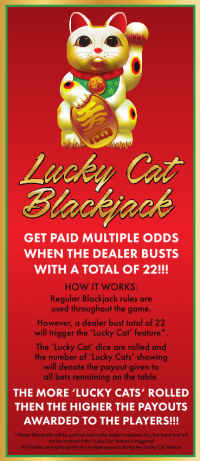 Lucky Cat Blackjack Rack Card